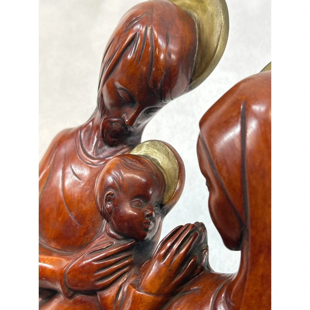 Goldscheider Achitat‎ Holy Family Nativity Wall Plaque Stoneware MCM Germany